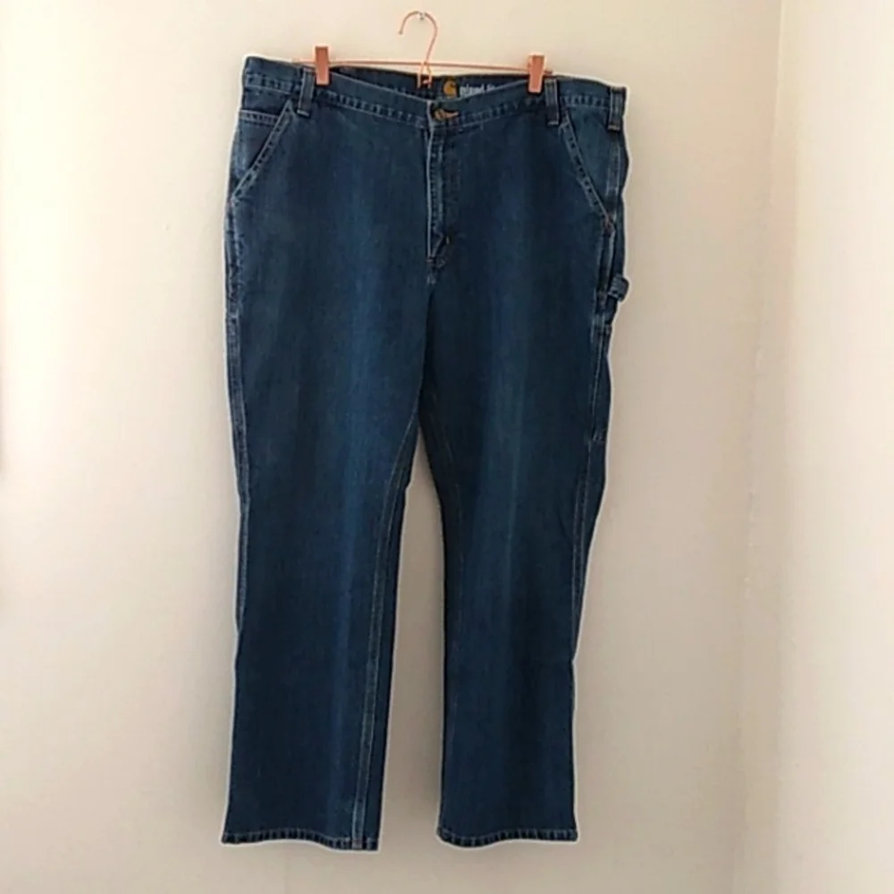 Carhartt‎ Carpenter Jeans Size 42X29 1/2 Relaxed Fit Utility Cargo Straight Leg